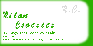 milan csocsics business card
