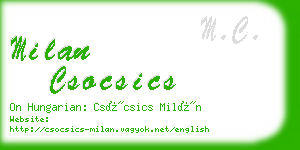 milan csocsics business card